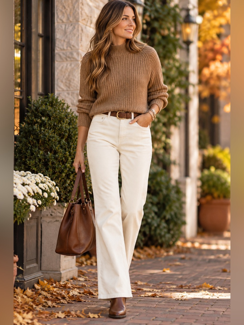 Lauren Ralph Lauren Ivory Corduroy Pants Size 12 Bootcut 30” Inseam
